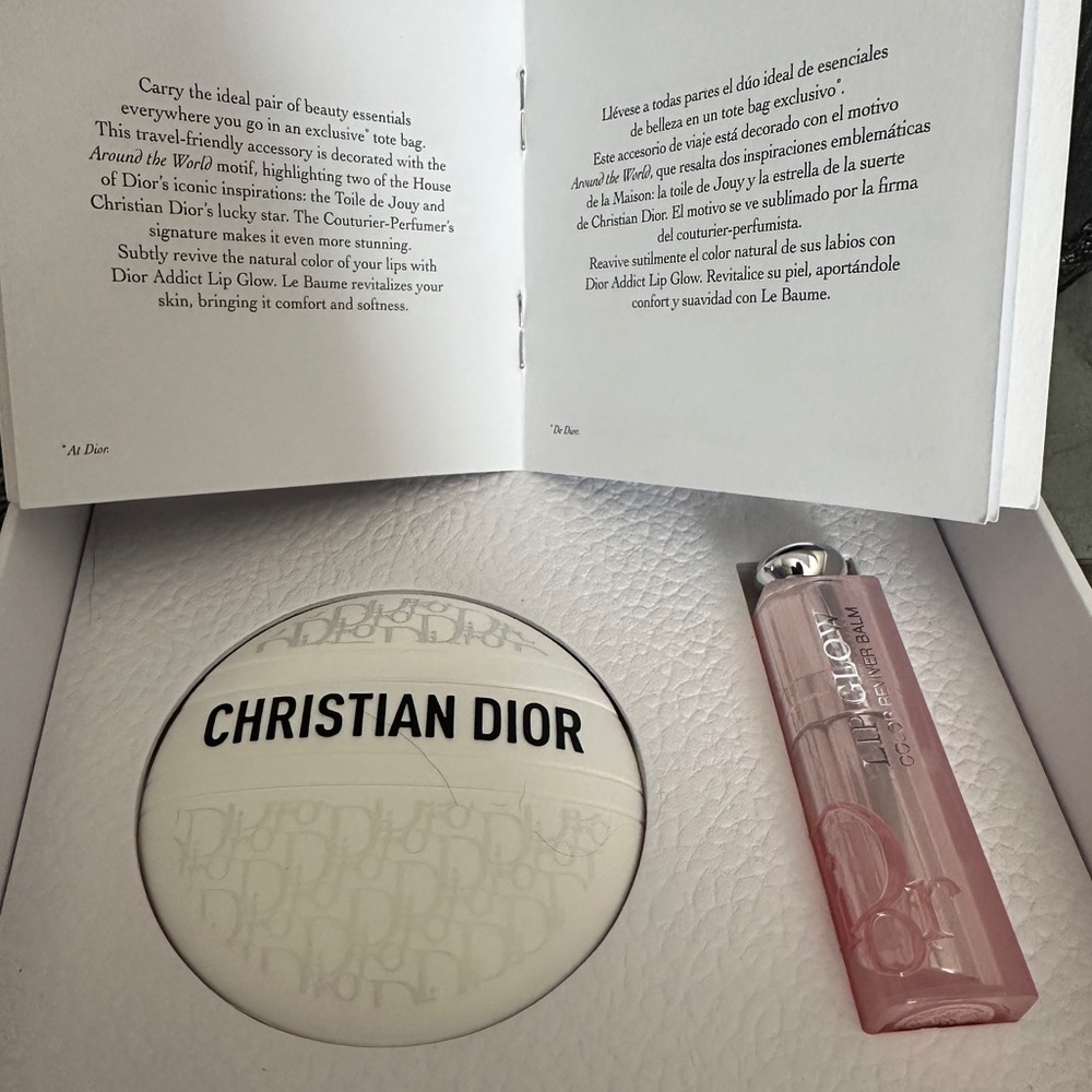 đ CHRISTIAN DIOR Ltd Ed âAround the Worldâ Raffia Tote Bag w/ Lotion & Lip Balm - Picture 7 of 12
